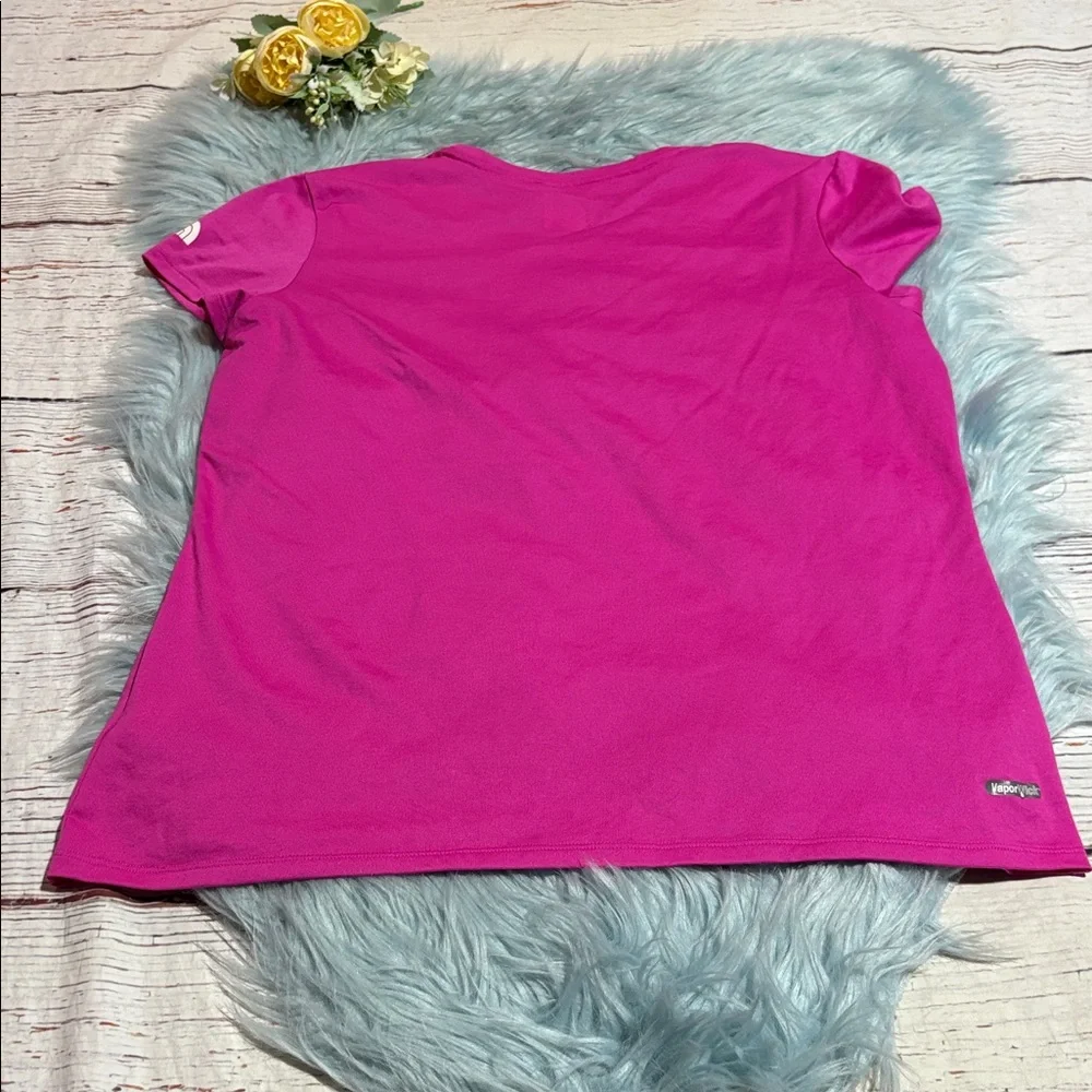 The North Face Magenta and Neon Yellow Limitless Short Sleeve Tee sz L